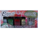 Sada 4ks mini laků Color Club + nálepky na nehty Enchanted Holiday 4ks 